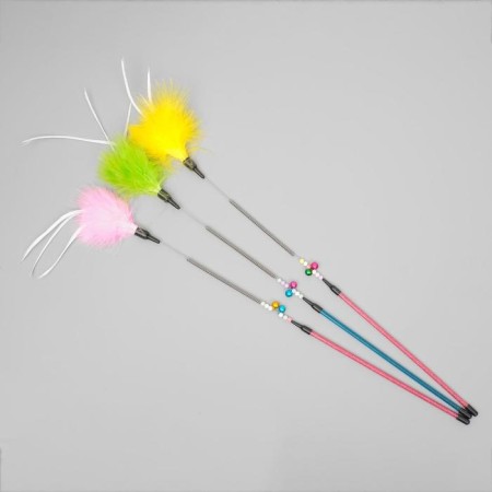 Pushwoman teaser with 2 metal bells and double pen (tough/flexible), 57 cm, mix color-3