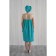 Women's set for the sauna (Pareo+Chalma) with embroidery, turquoise