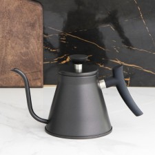 Stainless steel coffee pot with a long nose “Purover”, 1.2 l, 304 steel, black color