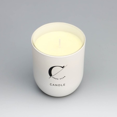 Aromatic candle "Home Fragrance", iris and sweets, white, 7x8 cm-4