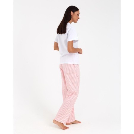 Women's pants KAFTAN "Beautiful", col. White/pink, p. 52-54-2