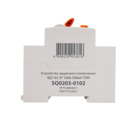 RCD TDM VD1-63, 2P, 100 A, 500MA, SQ0203-0102-4