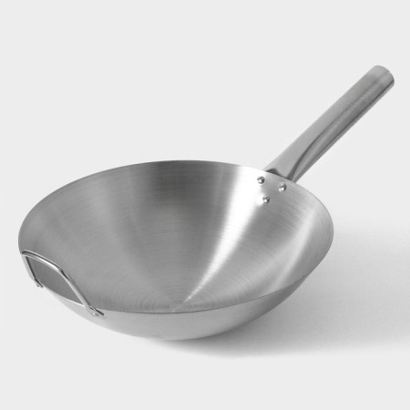 Skoroda-Wok Hanna Knövell stainless steel Chief, D = 32 cm, with a handle-3