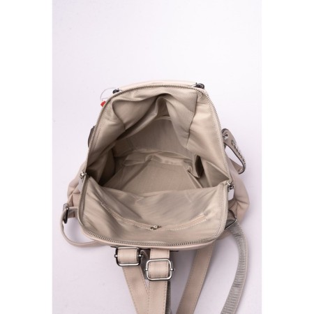 Women's backpack, eco-leather, ludor light beige, 32x15x26 cm-4