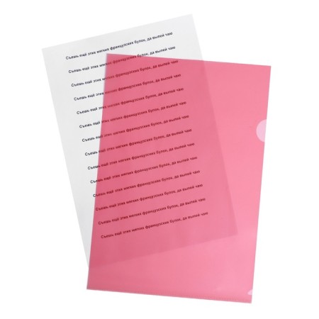 A4, 100 microns, calligrata, economy, transparent, red folder-3
