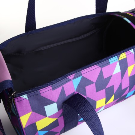 Sports bag with lightning, 2 outer pockets, long belt, lilac color-2