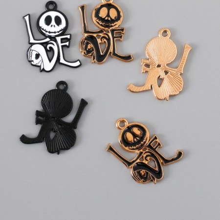 Decor for creativity Metal "Terrible Love" enamel mix 2.7x2.1 cm-2