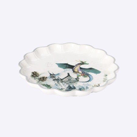 Serving share "Dracosha", 20 × 20 × 2.5 cm, white color-1