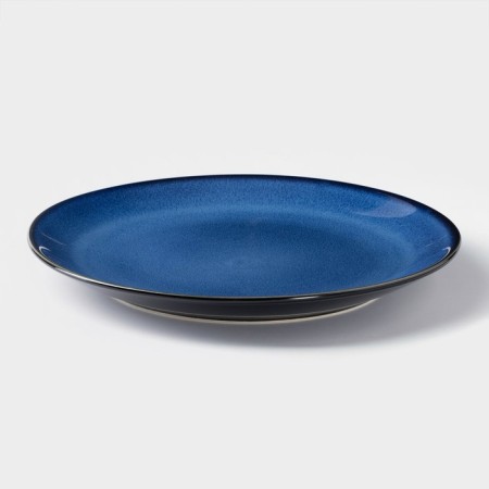 Ceramic lunch plate "Moon path", d = 25 cm, blue color-1