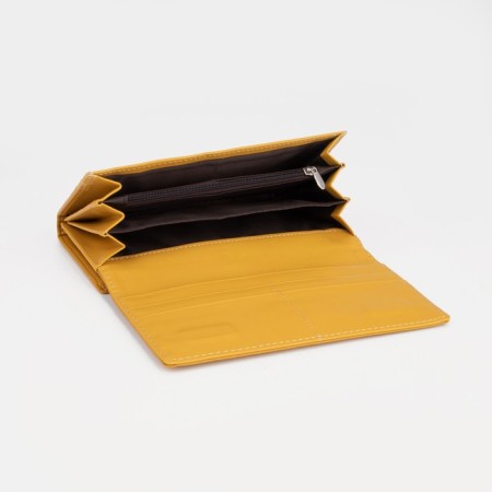 Women's wallet on magnets, yellow color-3