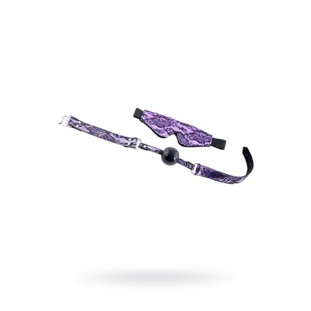 Lace set purple: mask and gag