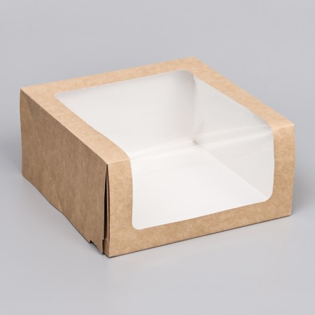 Confectionery packaging with a window, craft, 21 x 21 x 10 cm-2