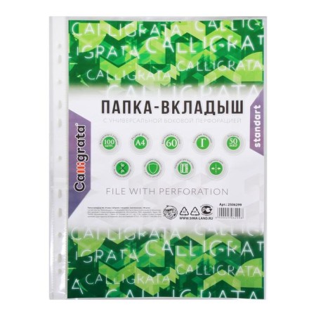 A4, 50 μm, calligrata "lux", glossy, vertical, 100 pieces-1