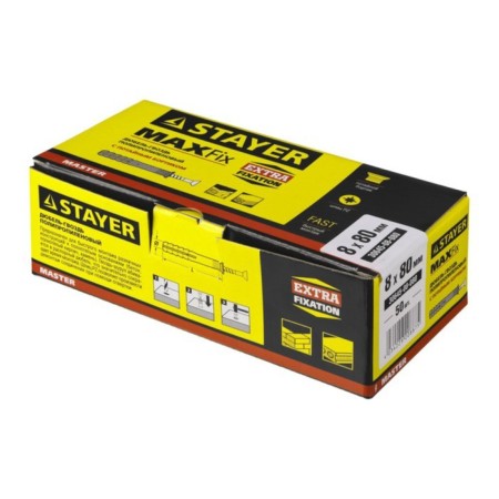 Stayer Master dowel-gvo, spine, polypropylene, secret cuff, 8x80 mm, 50 pcs-3