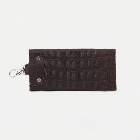 Key on the button, length 11 cm, 6 carbines, brown color-1