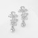 Earrings Metal "Style" Flower with a drop, Color silver