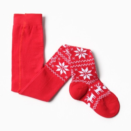 Pantyhose children, red color, height 98-104 cm
