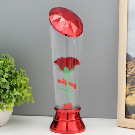 Lava-lamp "Rose" LED from 3haa USB batteries Red 7.5x6.5x25cm-1