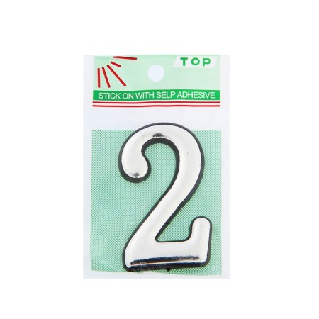 Door number "2", plastic, chromium color-3