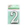 Door number "2", plastic, chromium color