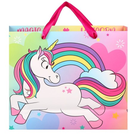 Gift package, 46x31x13 cm, plastic window, packaging, Minnie Mouse and unicorn-5