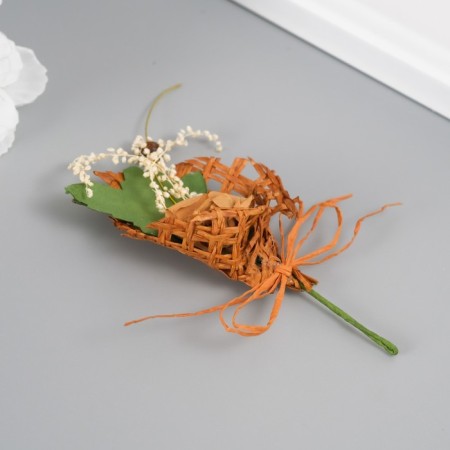 Decorative bouquet "rose" 5x9 cm, brown-1