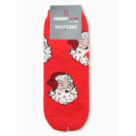 Male terry socks "Santa Claus" NMMP716, red color, rr 39-44-2