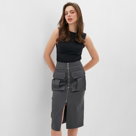 Women's skirt with Minaku: Safari color graphite, river 44-3