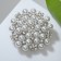 Brooch "Flower" Pearl placket, white color in silver