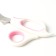 Middle scissors are medium with an emphasis for a finger, white with pink