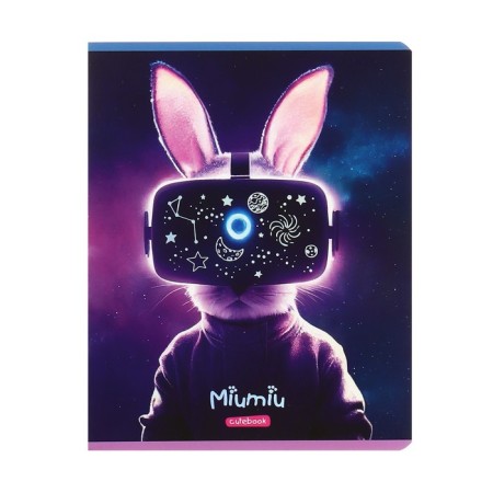 Notebook of 48 sheets in the Meshu Miumiu cage, covered cartoon, matte lamination, foil embossing, offset block, mix-3