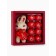 A set of soap roses in a box is 8 pieces, red and white with a hare