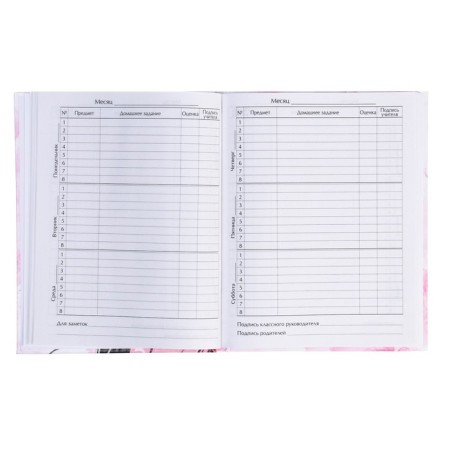 Diary for grades 5-11, "stylish girl", a solid cover 7BC, glossy lamination, 48 sheets-5