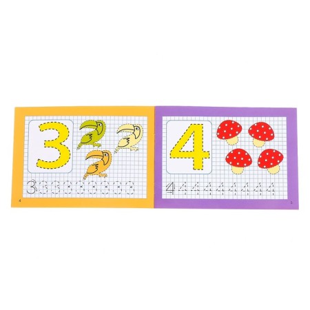 A set of reusable books with a marker "Training" for girls, 4 pcs. 12 p.-2