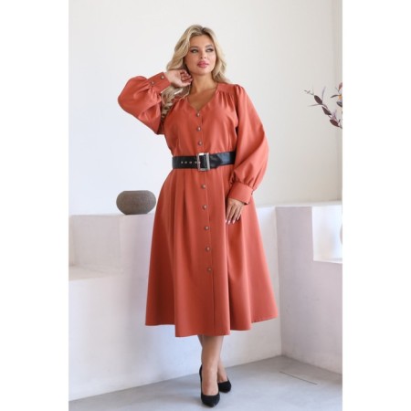 Female dress, size 50, terracotta color-13