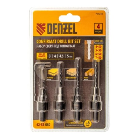 Drill set for the Denzel 704240, 3-5 mm, 4 pcs-4