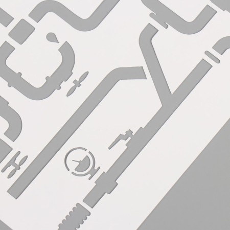 Plastic stencil "pipes", 15x15 cm-2