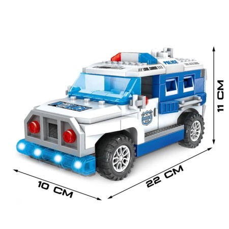 Block Constructor "Police jeep", light and sound effects, drives, 72 details-1