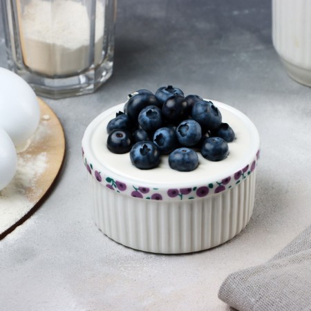 Ramekin ceramic "Blueberries", 9.5 x 4.5 cm, 200 ml, white color