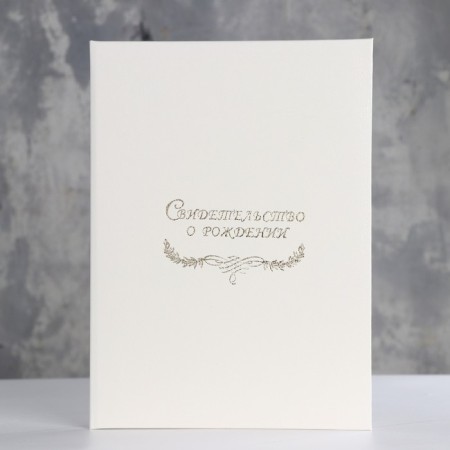 Folder for the birth certificate "White" soft, a4