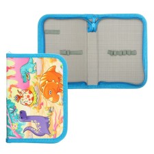 School pencil case with zipper, fabric 13 x 19.5 cm 