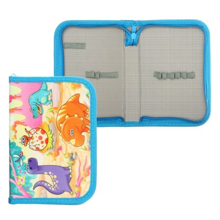 School pencil case with zipper, fabric 13 x 19.5 cm "dinosaurus", 1 section