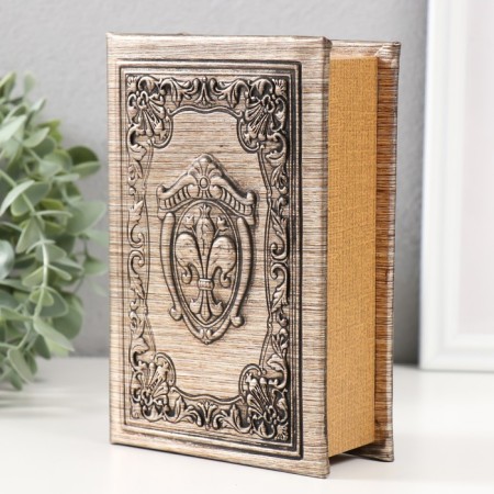 Safe Brush Tow to the leatherette "shield with heraldic lily" embossing, under metal 17x11x5 cm-2
