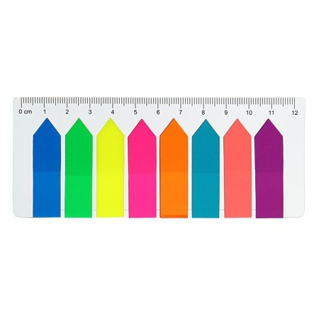 Bookmarks with adhesive edge are plastic, 12x45 mm, Erichkrause, "Neon Arrows", 200 sheets, 8 colors-2