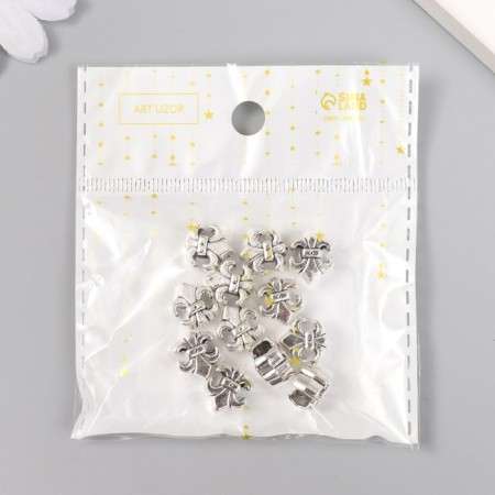Busina for creativity Metal "Heraldic Lilia" silver 1.1x1 cm-3