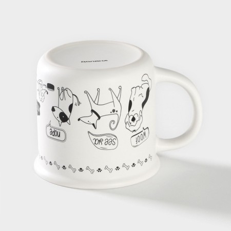 Porcelain share mug "Secret Life", 360 ml, white color-2