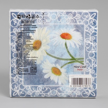 Paper Nev Line Fresco "Chamomile", 2 layers, 33*33 cm, 20 pcs.-2
