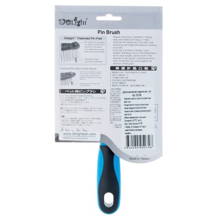 Delight brush massage, second, metal teeth, black-blue-4