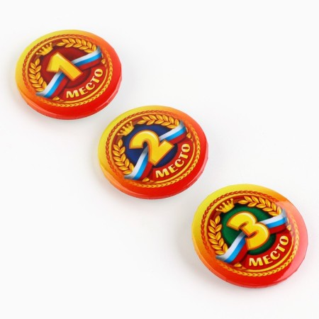 Set of icons “winners 1.2.3 place”, d = 38 mm, 3 pcs-2