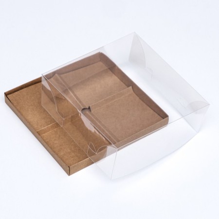 Box for mousse cakes 4 pieces, 17x17x6 craft-3